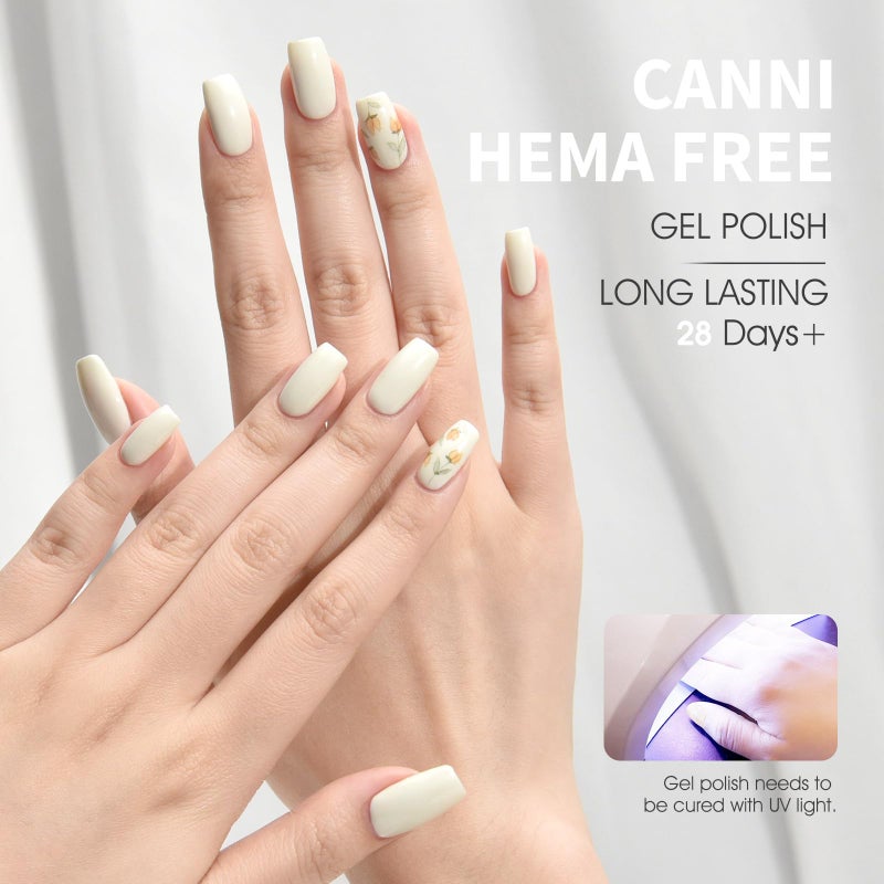 CANNI Milky Gel Nail Polish, 1Pcs White Gel Polish Color High Gloss Soak Off UV Nail Manicure Salon DIY - Image 3