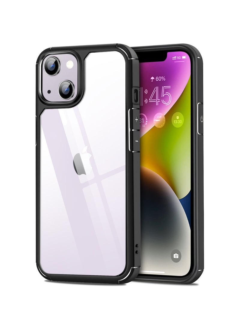 UCHUANG iPhone 14 Plus Case Clear Cover Ultra Thin Silicone Shockproof Hard Back Cases Transparent Protective Slim Phone Case for Apple iPhone 14 Plus - Black - Image 1