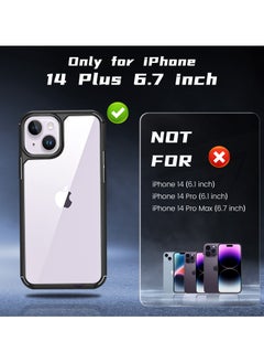 UCHUANG iPhone 14 Plus Case Clear Cover Ultra Thin Silicone Shockproof Hard Back Cases Transparent Protective Slim Phone Case for Apple iPhone 14 Plus - Black  - Image 4
