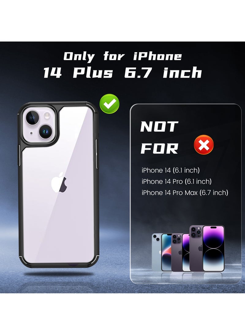 UCHUANG iPhone 14 Plus Case Clear Cover Ultra Thin Silicone Shockproof Hard Back Cases Transparent Protective Slim Phone Case for Apple iPhone 14 Plus - Black - Image 4