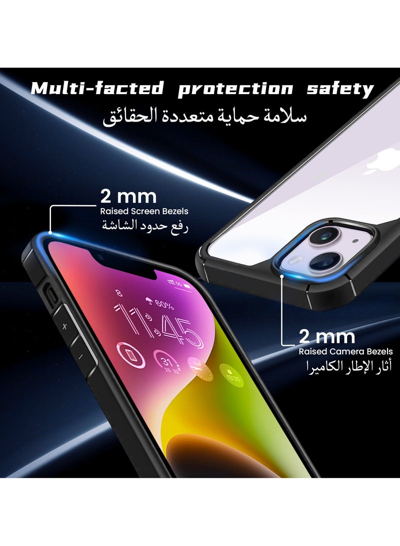 UCHUANG iPhone 14 Plus Case Clear Cover Ultra Thin Silicone Shockproof Hard Back Cases Transparent Protective Slim Phone Case for Apple iPhone 14 Plus - Black - Image 5