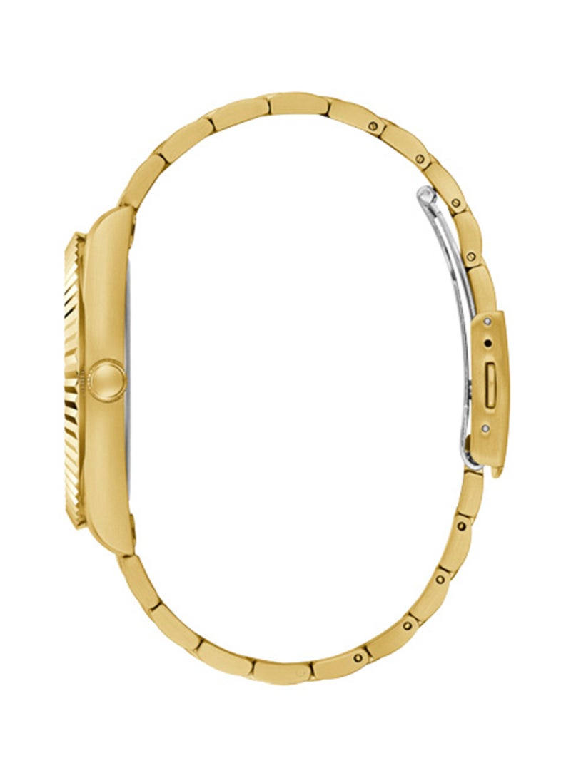 GUESS ساعة جيس للرجال بهيكل ذهبي اللون وسوار من الستانلس ستيل باللون الذهبي GW0542G2 - Image 3