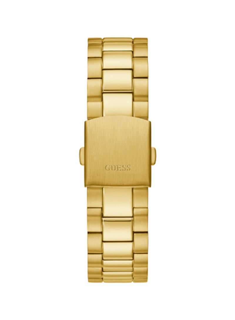 GUESS ساعة جيس للرجال بهيكل ذهبي اللون وسوار من الستانلس ستيل باللون الذهبي GW0542G2 - Image 4