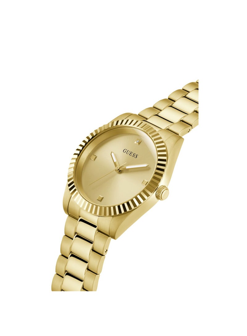 GUESS ساعة جيس للرجال بهيكل ذهبي اللون وسوار من الستانلس ستيل باللون الذهبي GW0542G2 - Image 2