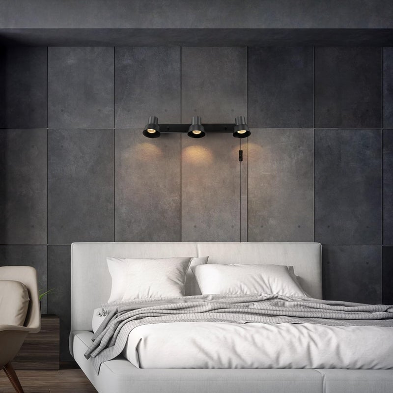 Globe Electric 64000115 22" 3-Light Plug-in Track Lighting, Matte Black, Adjustable Pivoting Heads, 15-Foot Cord, in-Line on/Off Rocker Switch, Modern Ceiling Light Fixture for Apartments or Renters - Image 4