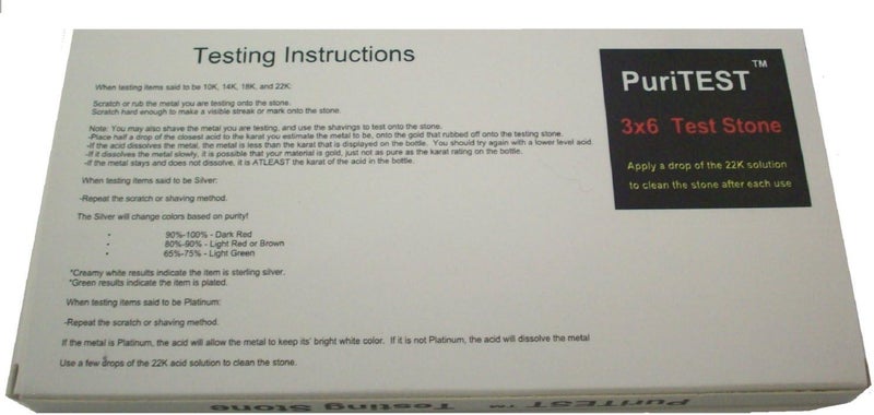 PuriTest Pro-Quality Gold Test Stone- 6x3 inch Large Test Stone with Professional Rubber Backing by - Image 2
