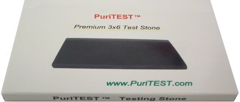 PuriTest Pro-Quality Gold Test Stone- 6x3 inch Large Test Stone with Professional Rubber Backing by - Image 1