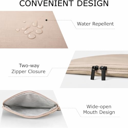 RichAxis 13" Laptop Sleeve Cover Bag | Fits 12.5–13.3" Laptops & Tablet | Water-Resistant Fabric, Padded Interior | Ideal for Office, College & Travel (Beige, 13.3 Inch) - Image 3