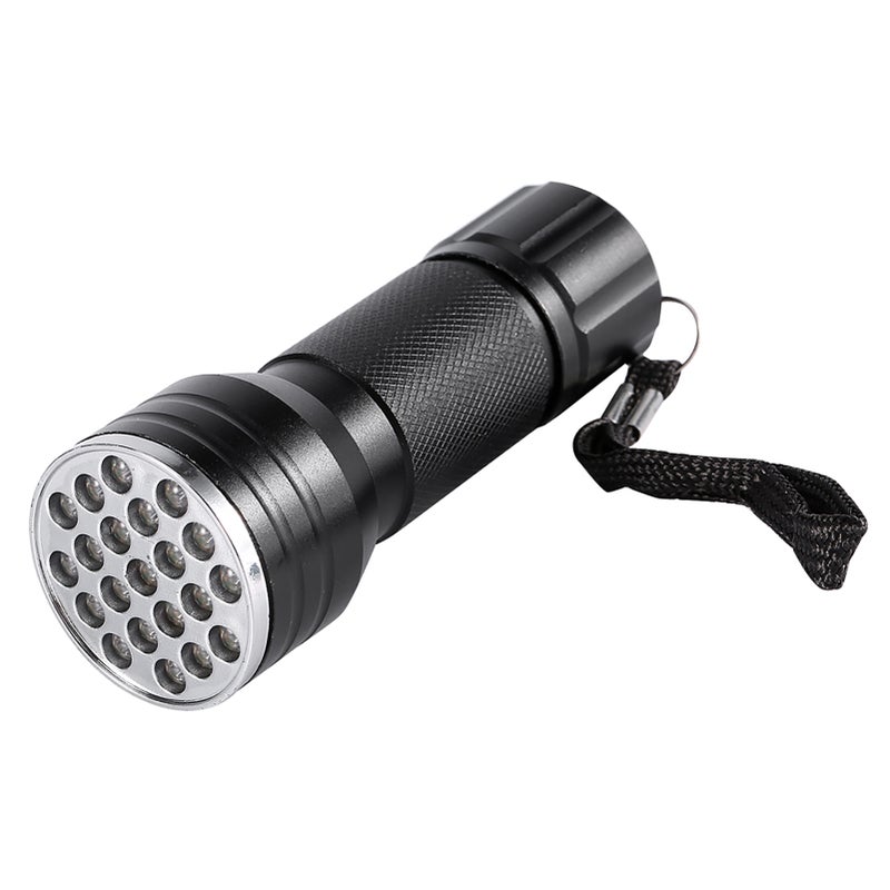 مصباح يدوي LED عالي الجودة 21 ضوء فوق بنفسجي مصنوع من الألومنيوم مع إضاءة خلفية بنفسجية للكشف - Image 4
