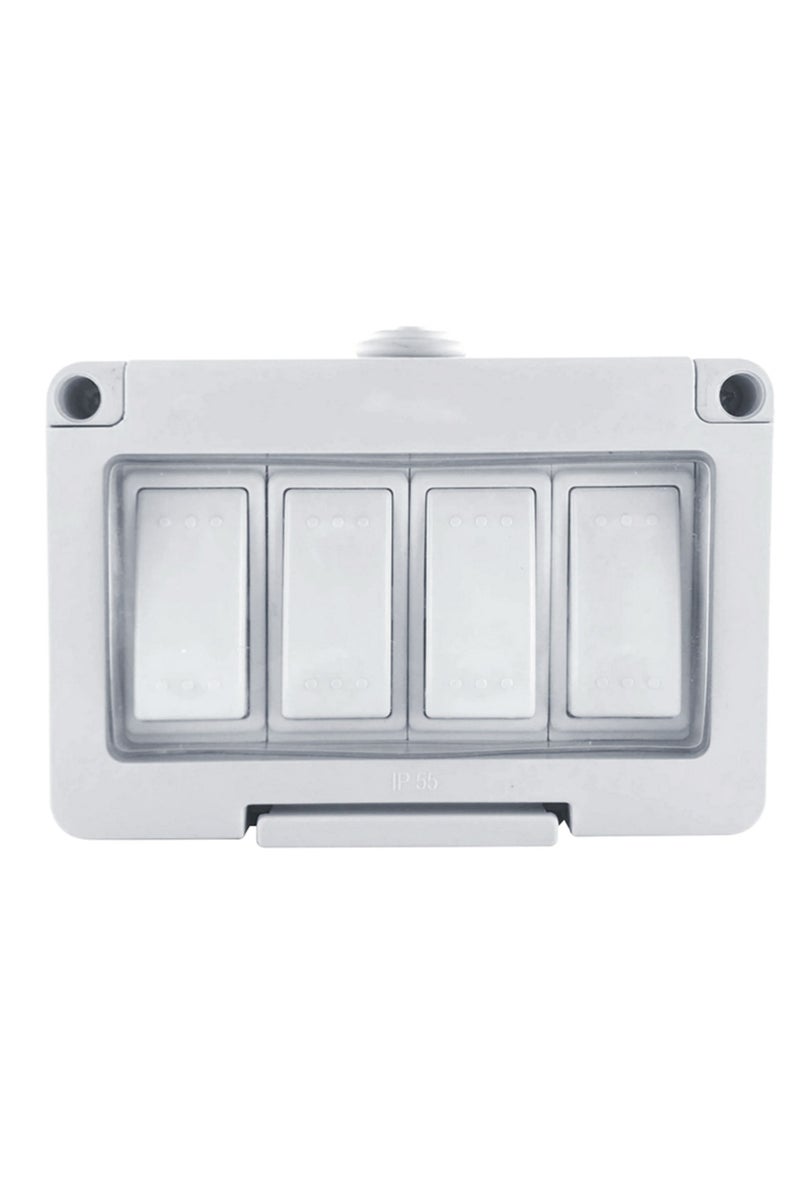 Duravel Outdoor Waterproof Switch Box, IP55-Rated, 4-Gang, White, Weather Resistant - Image 1