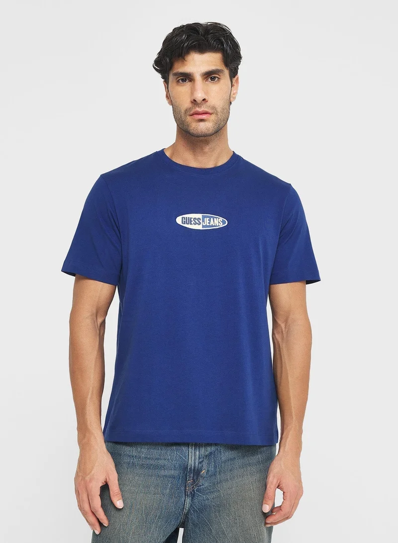 GUESS Logo Crew Neck T-Shirt