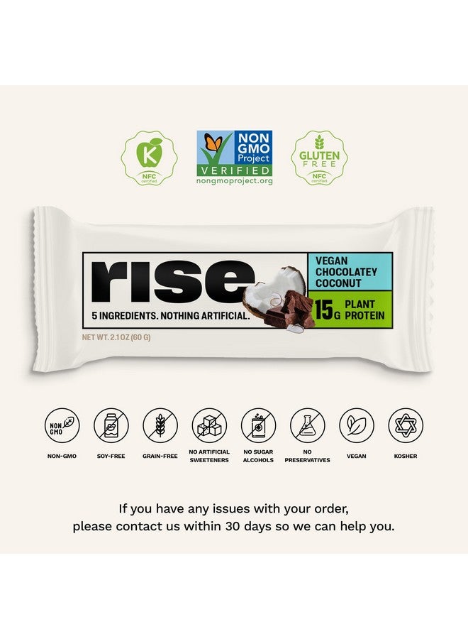 رايز بار بروتين البازلاء - جوز الهند والشوكولاتة | بار إفطار ووجبة خفيفة بروتينية 15 جرام بروتين فقط 5 مكونات غذائية كاملة غير معدلة وراثيًا خالٍ من الجلوتين خالٍ من الصويا - Image 3