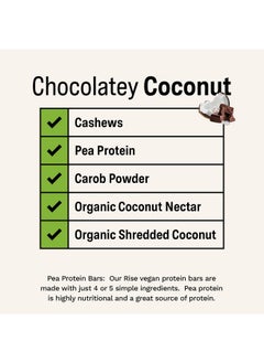 RISE Pea Protein Bar - Chocolately Coconut | Breakfast Bar & Protein Snack 15G Protein Just 5 Whole Food Ingredients Non-Gmo Gluten-Free Soy Free  - Image 4