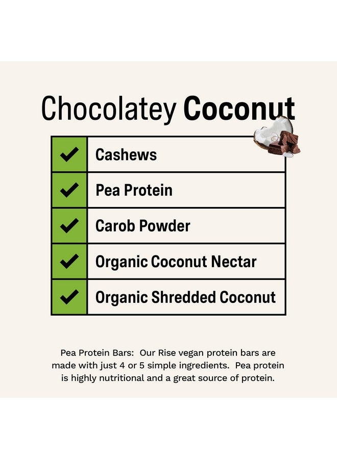رايز بار بروتين البازلاء - جوز الهند والشوكولاتة | بار إفطار ووجبة خفيفة بروتينية 15 جرام بروتين فقط 5 مكونات غذائية كاملة غير معدلة وراثيًا خالٍ من الجلوتين خالٍ من الصويا - Image 4