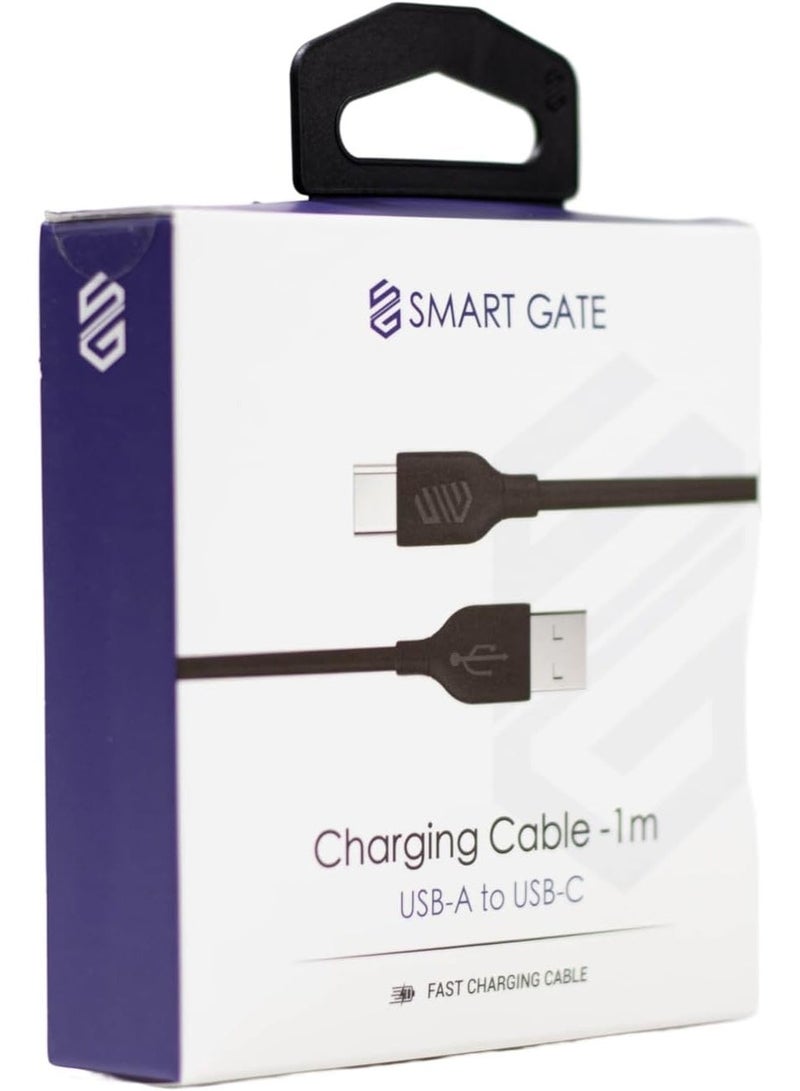 Smart Gate Cable SGCA-PACF100B PVC USB-A to USB-C Fast, Shielded 1m Black - Image 3