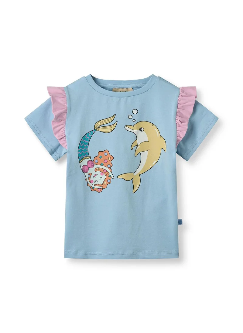 Småfolk T-shirt with mermaid and dolphin