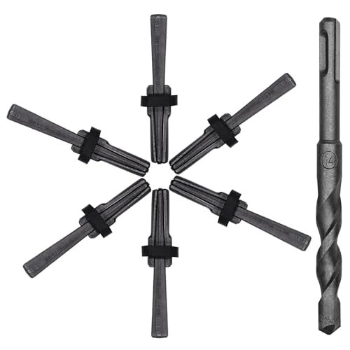 Csdtylh 6PCS Rock Splitting Wedges and 1PCS Rotary Hammer Drill Bit, Wedge and Feather Shims, Stone Splitter Tools for Granites, Concretes, Boulders, Volcanic Rocks, Limestone Rocks - Image 1