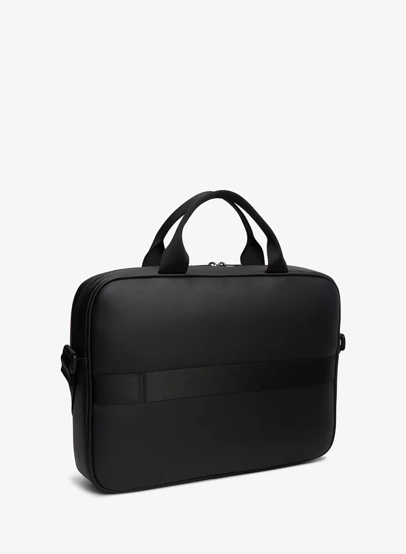 Tommy Hilfiger Black Signature Tape Crossbody Laptop Bag for Men | Best Price UAE