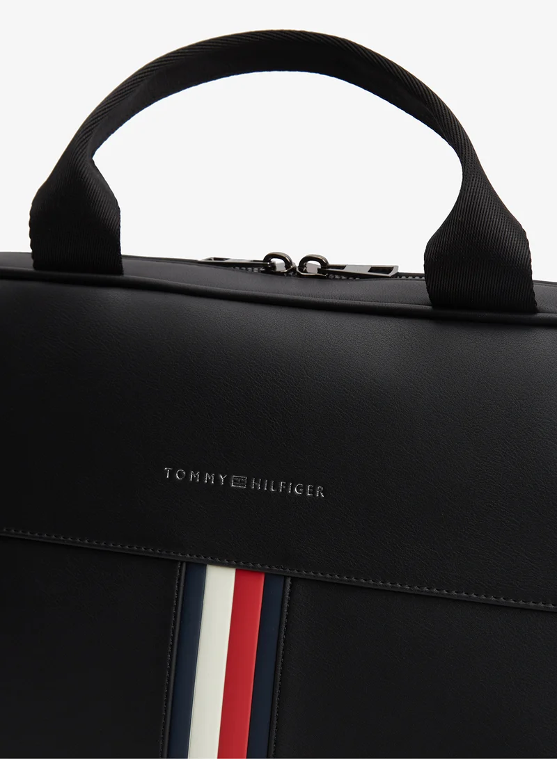 Tommy Hilfiger Black Signature Tape Crossbody Laptop Bag for Men | Best Price UAE