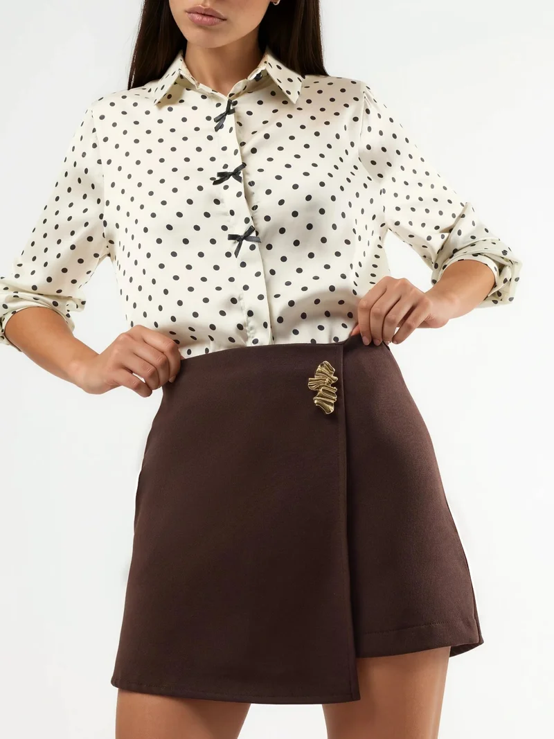 Qustyle QU STYLE Mini Skort with Accessory Details