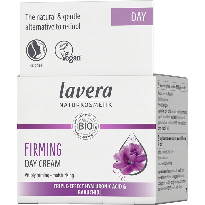 lavera Firming Day Care - Anti Aging Face Cream with Triple Hyaluron & Bakuchiol for Smooth Skin - Anti Wrinkle Face Cream - Face Moisturizer - PETA Certified - Vegan - Made in Germany - 1.7 Fl Oz - Image 5