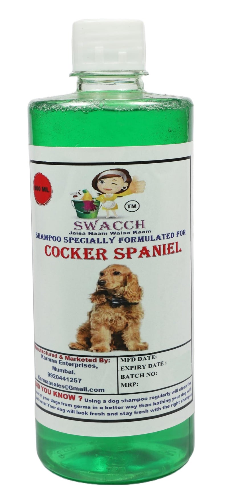 swacch Cocker Spaniel Dog Shampoo + Dumbbell Toy I Durable Rubber Dog Toy for Chewing I Playing,Teeth Cleaning & Training Toy I Combo Pack I 500ml Neem Alovera - Image 2