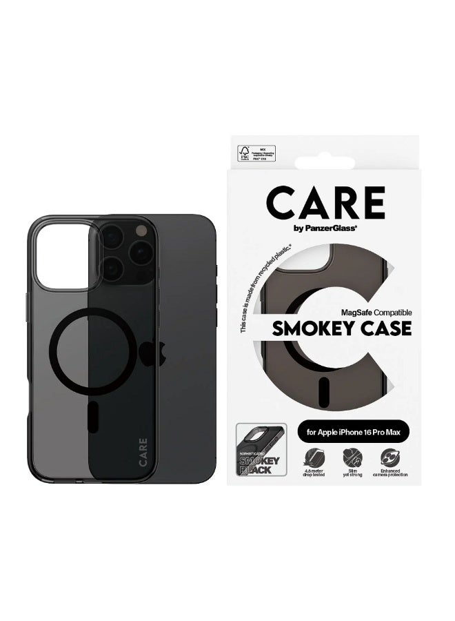 بانزرجلاس كفر حماية CARE من بانزر جلاس، تصميم أربن كومبات سموكي مع مغناطيس MagSafe الأسود لجهاز آيفون '24 بحجم 6.9 بوصة برو، آبل آيفون 16 برو ماكس - Image 1