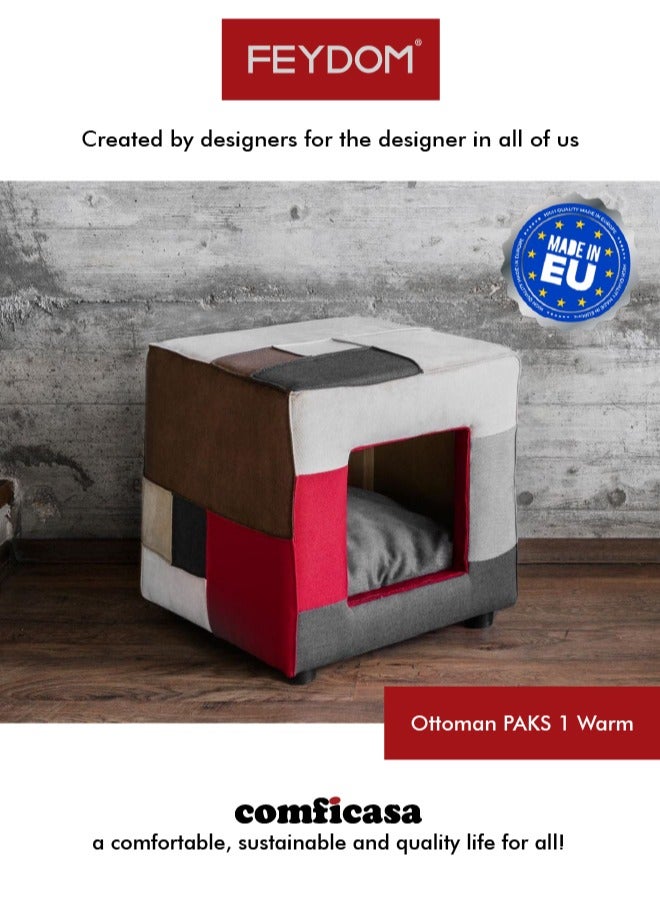 COMFICASA FEYDOM PAKS 1 Ottoman and Pet Home- Warm Mix - Image 1