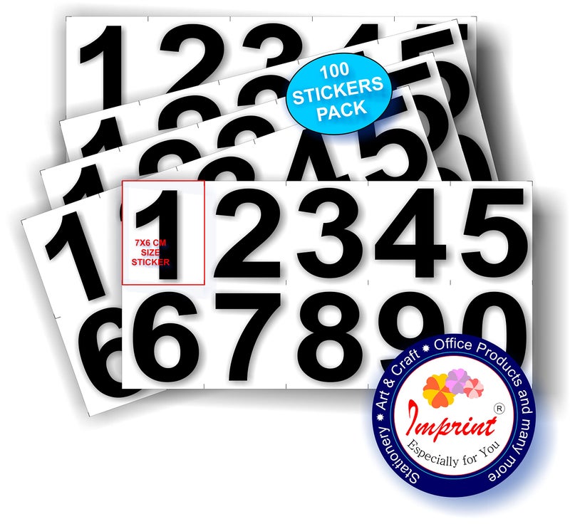 IMPRINT Big Number(6 x 7 CM Approx) Self Adhesive Labels, Pack of 100 - Image 3