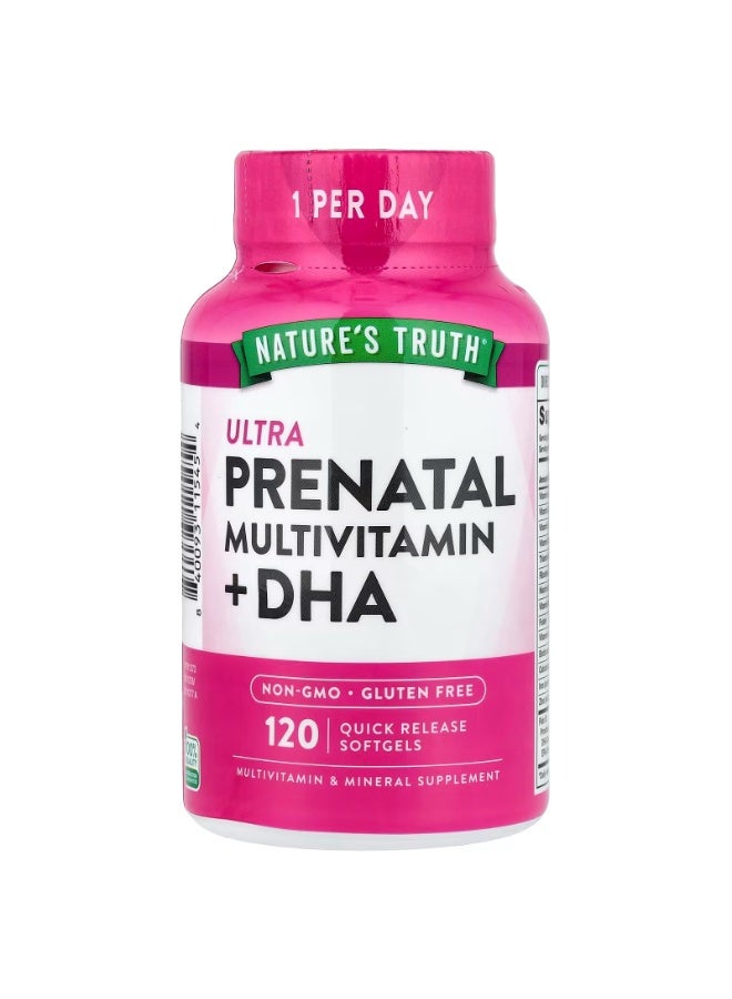 Nature's Truth, Ultra Prenatal Multivitamin + DHA, 120 Quick Release Softgels