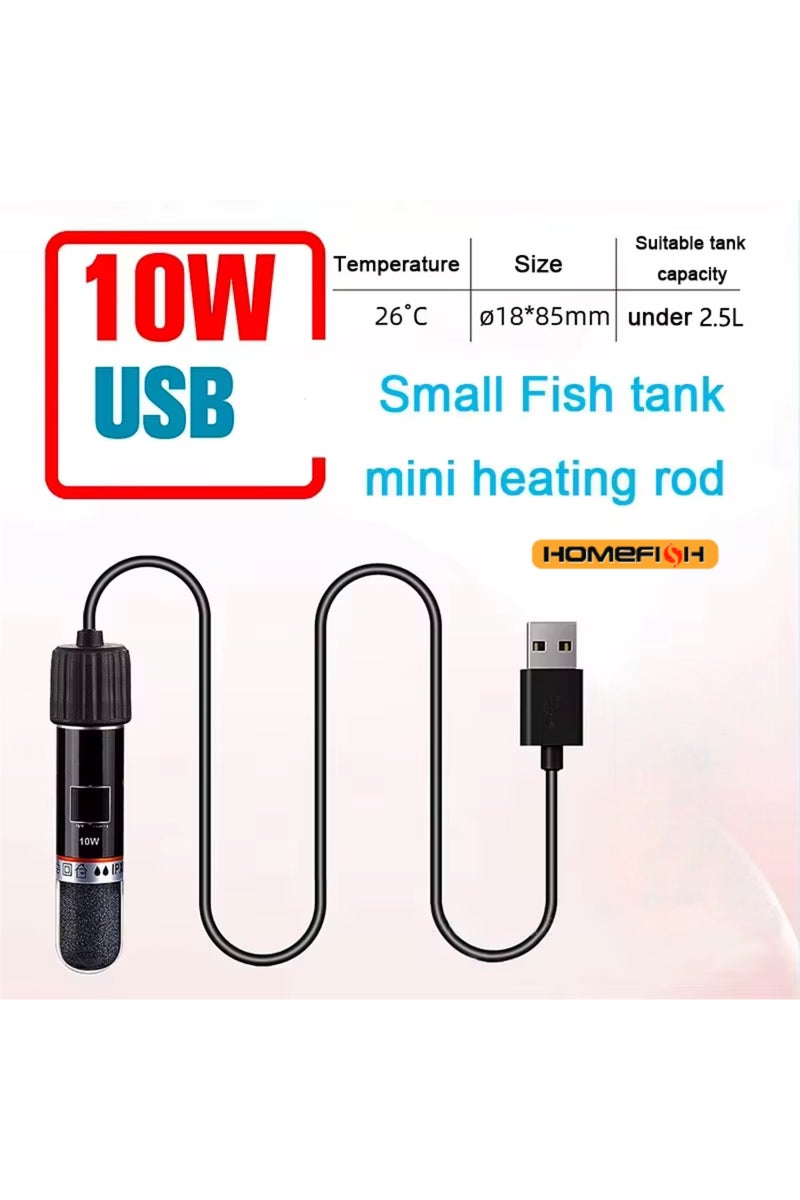 إيروريكس سخان حوض أسماك صغير يعمل بمنفذ USB، يحافظ على درجة حرارة ثابتة عند 26 درجة مئوية... - Image 1