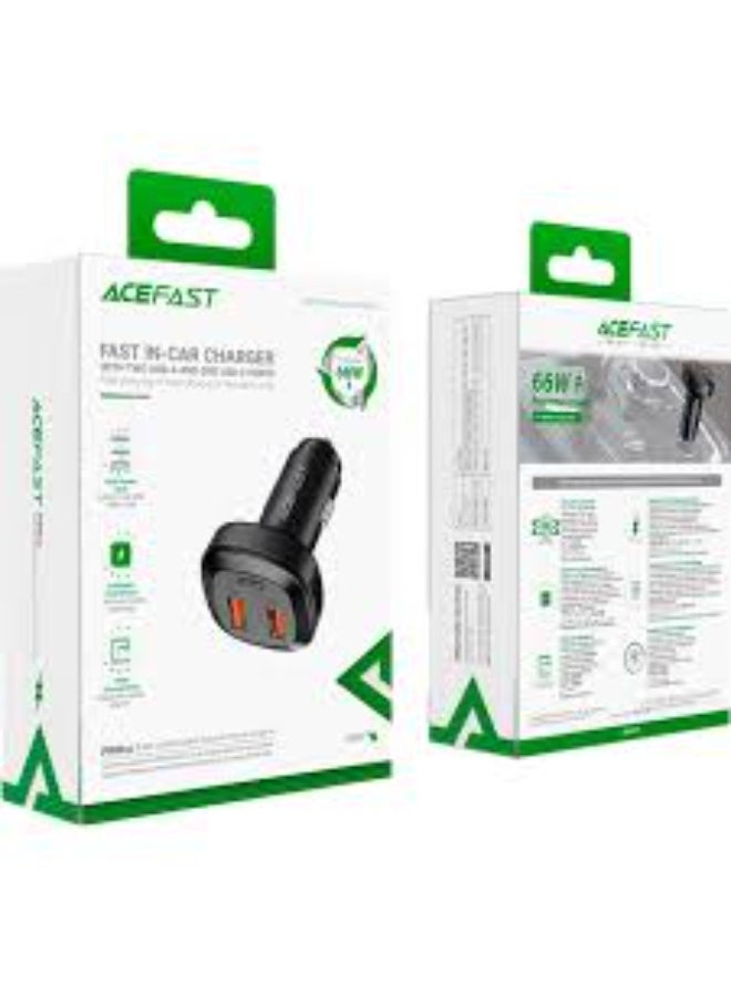 ACEFAST Fast Charge Car Charger B9 66W (2xUSB-A+USB-C) - Image 1