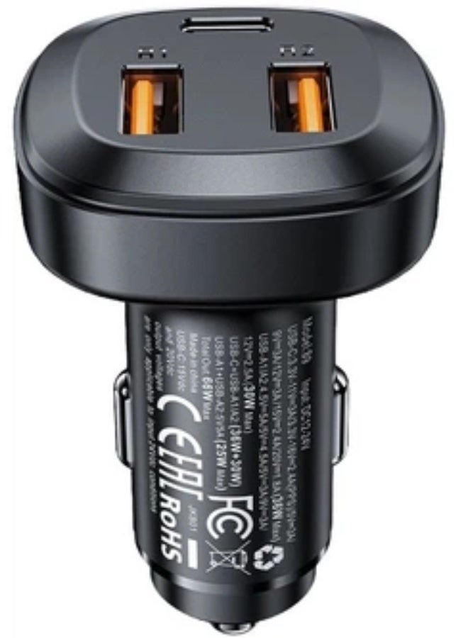 ACEFAST Fast Charge Car Charger B9 66W (2xUSB-A+USB-C) - Image 2