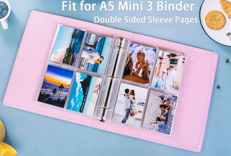 WITHYU 20 Pack 160 Pockets 2.5x3.5 Trading Card Sleeves,A5 Binder 4 Pocket Card Sleeves,Double-Sided 4 Pocket 6.1x7.6 Page Protector,Ultra-Clear Game Card Sheets for A5 Mini 3 Ring Binder - Image 3