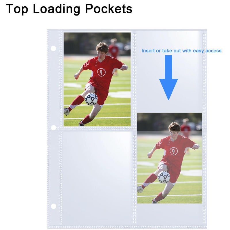 WITHYU 20 Pack 160 Pockets 2.5x3.5 Trading Card Sleeves,A5 Binder 4 Pocket Card Sleeves,Double-Sided 4 Pocket 6.1x7.6 Page Protector,Ultra-Clear Game Card Sheets for A5 Mini 3 Ring Binder - Image 4