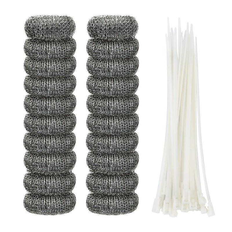 Shappy 20 Pieces Lint Traps Washing Machine Drain Hose Filter Stainless Steel Snare Laundry Mesh Washing Machine Lint Trap Catcher with 20 Pcs Pieces Cable Ties - Image 1