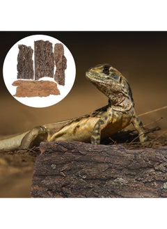 Amosfun Amosfun 4pcs Reptile Bark Cork Wood Bark Terrarium Decor Cork Flat Bedding for Bearded Dragon Lizard Geckos Tortoise, Random Size 3.2 to 5.5Inch  - Image 4