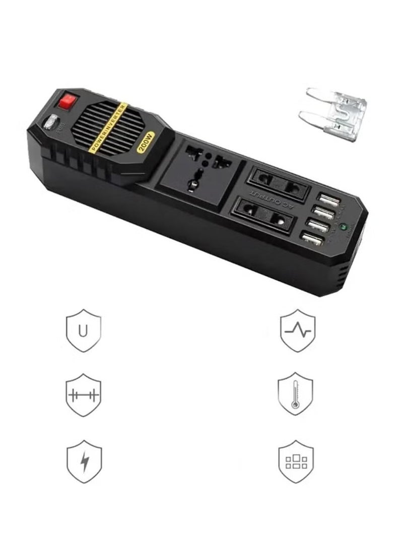 ELTRAZONE 200W Power Inverter DC 12V to 220V AC Car Power Inverter – High Capacity, Compact Voltage Converter for Laptops, Smartphones & Electronic Devices – Reliable and Portable Power Solution for Vehicles  - Image 5