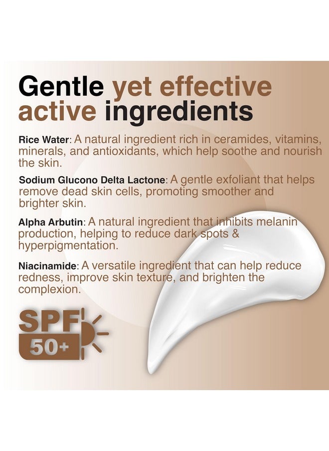 Peau D'origine - Rice Ceramide Moisturizing Cream With Spf 50, Non-Comedogenic Korean Face Moisturizer, Niacinamide-Infused Glass Skin Rice Water Cream With Sunscreen, Korean Skincare (50Gm/1.76 Fl.Oz) - Image 1