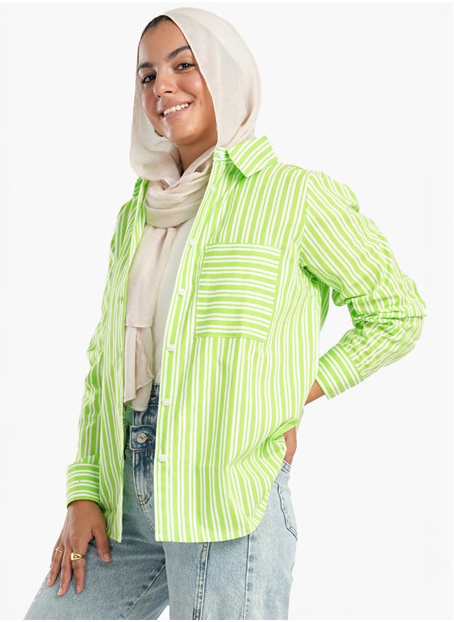 Clue Lime Shirt with White Stripes  - Image 2