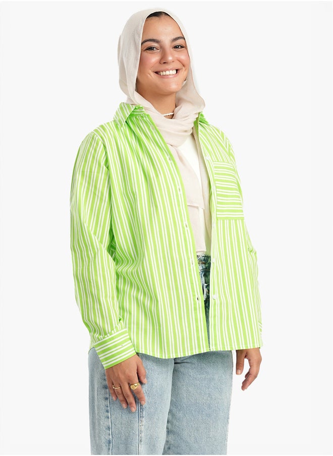 Clue Lime Shirt with White Stripes  - Image 1