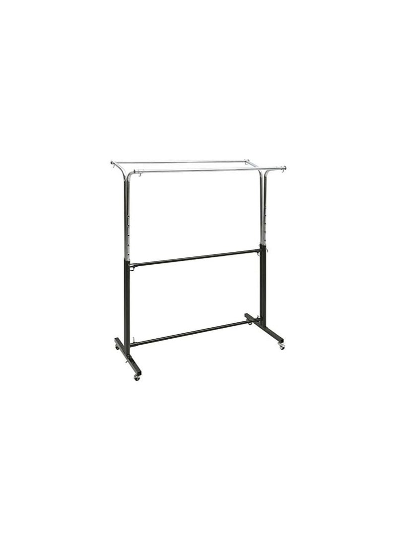 Adjustable Clothes Drying Stand Large Capacity With Wheels Heavy Duty Double Rail Extendable Rods - Image 1