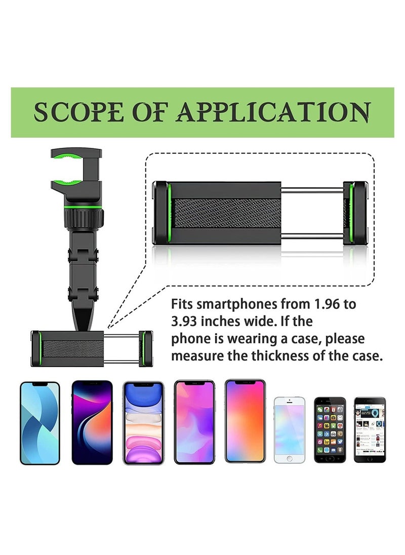 ELTRAZONE Multifunctional Rearview Mirror Phone Holder with 360° Rotation and 3-in-1 Charging Cable - Image 4