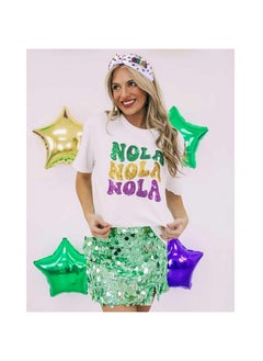 YAHPERN Mardi Gras Headband Accessories For Women Beaded Nola Fleur De Lis Crown Mask Headband Jeweled Crystal Knotted Headband Fat Tuesday Carnival Parade Mardi Gras Hair Accessories Outfits (Mardi Gras 1)  - Image 2