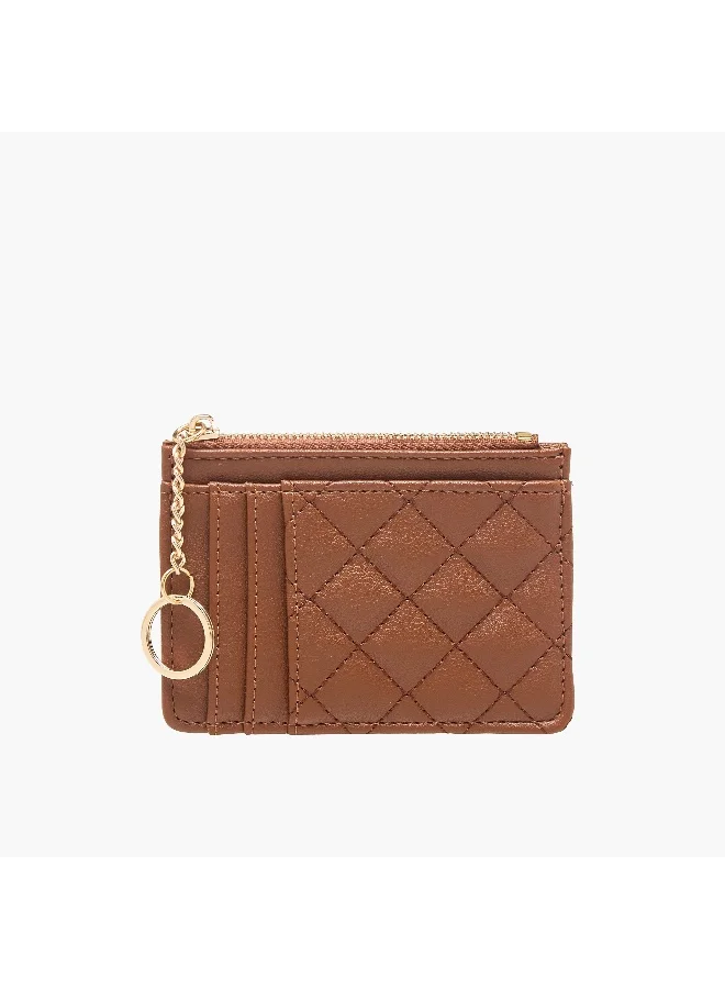 Sasha Sasha Quilted Card Holder with Zip Closure