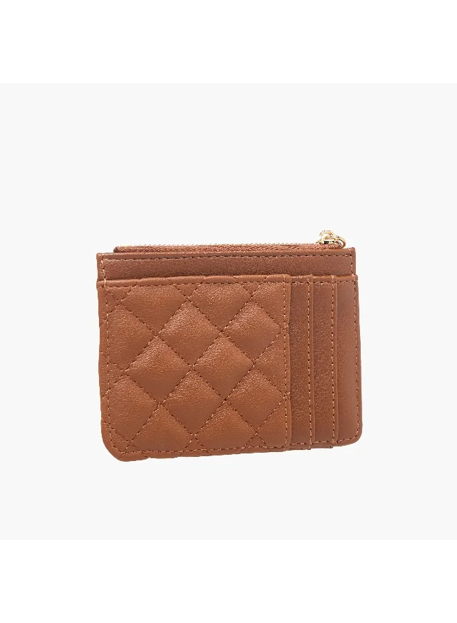 Sasha Sasha Quilted Card Holder with Zip Closure
