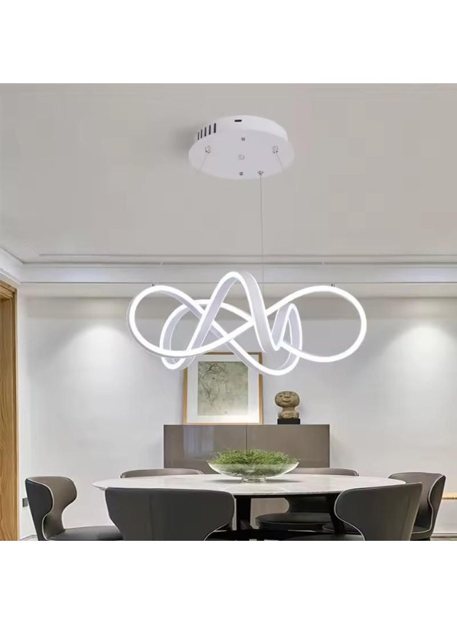 المفتاحة مصباح LED حديث معلق - ثريا سقفية بحلقة لا متناهية لغرفة الطعام وغرفة المعيشة وجزيرة المطبخ - ارتفاع قابل للتعديل، تركيبات أكريليك وألومنيوم قابلة للتعتيم لديكور المنزل المعاصر - Image 1