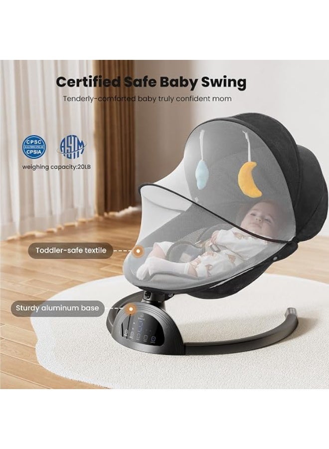 Bluetooth Electric Baby Swing and Portable Bouncer with Music Speaker, 5 Sway Speeds, 3 Seat Positions, and Remote Control for Indoor Use, Infants to Toddlers, Boy & Girl - Image 3