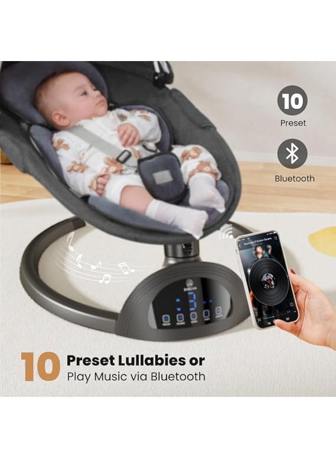 Bluetooth Electric Baby Swing and Portable Bouncer with Music Speaker, 5 Sway Speeds, 3 Seat Positions, and Remote Control for Indoor Use, Infants to Toddlers, Boy & Girl - Image 2