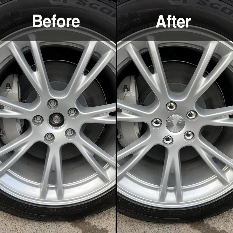 Tesheer Silver Wheel Center Hub Caps with Tesla Emble Brand Center Caps for 2019-2024 Model Y with 20 Silver Lug Nut Covers - Image 4